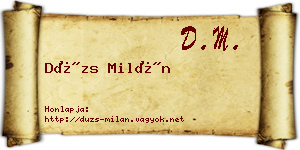 Dúzs Milán névjegykártya